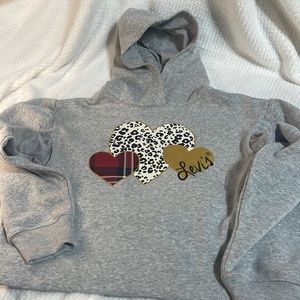 Levi’s girls’ cropped hoodie with cheetah/heart design - NWOT - size L